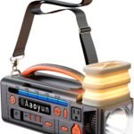 Portable Power Station 300W, 296Wh Solar Generator with 100W USB-C In/Output, Night Light & LED Flashlight, Compact Camping Battery with Strap for Outdoor Home Backup Emergency