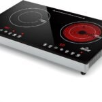 Duxtop 1800W Induction Cooktop 2 Burner, Built-In Induction Burners, Double Induction and Infrared Cooktop, Electric Hot Plate for Cooking, Electric Stove with Sensor Touch Control, 9820HLBI
