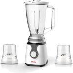 NOBEL Blender White 1.5 Litres 300W 2 Speed - Pulse Spill Proof Lid Anti Slip 2 Grinder NB303E